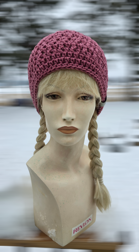 Deep Mauve Rose Beanie