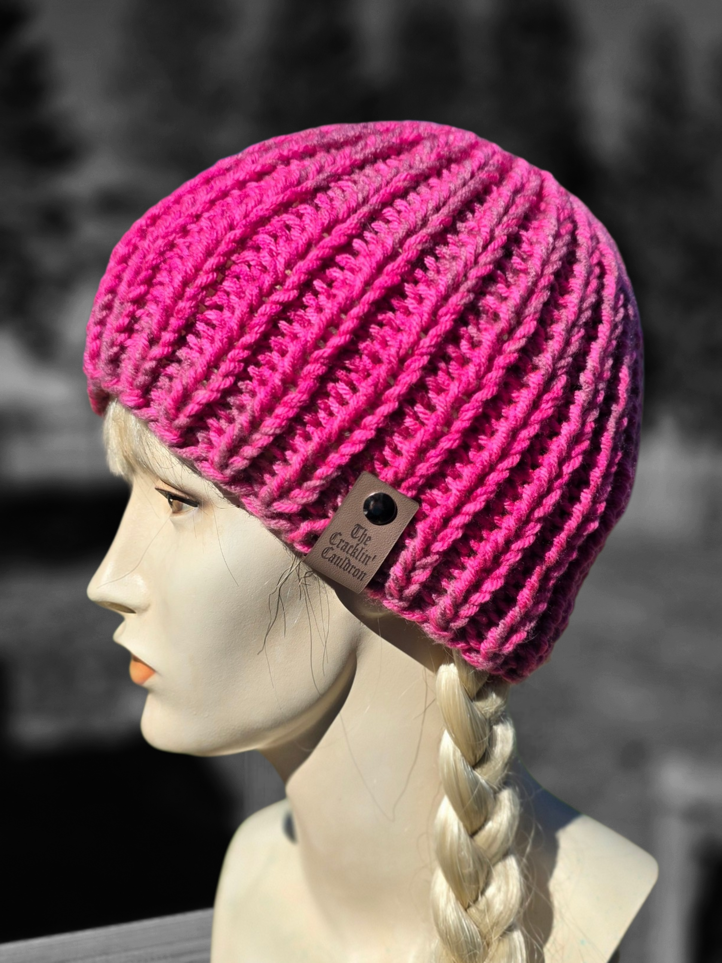 Variegated Pinks knit beanie