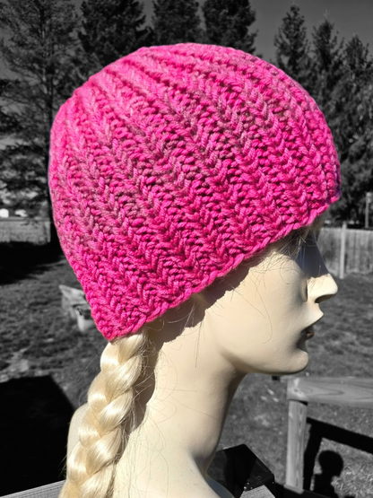 Pretty in pink knit gradient beanie 2