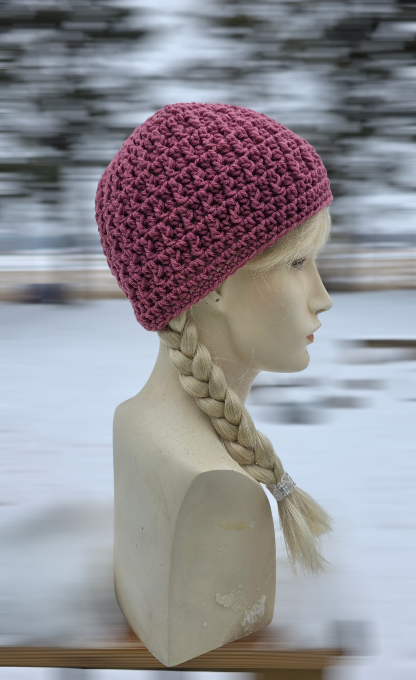 Deep Mauve Rose Beanie